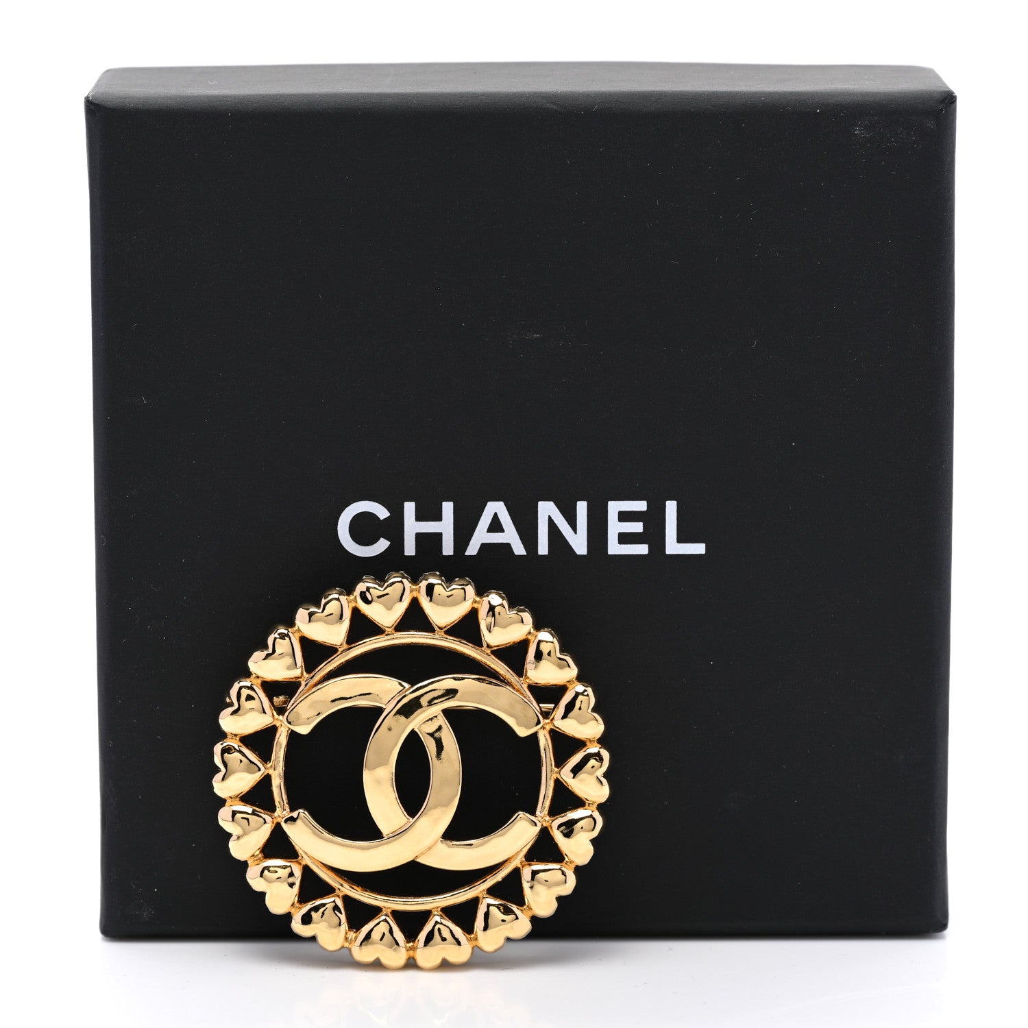 Chanel Metal CC Heart Brooch Gold 5 of 5