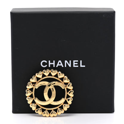Chanel Metal CC Heart Brooch Gold 5 of 5