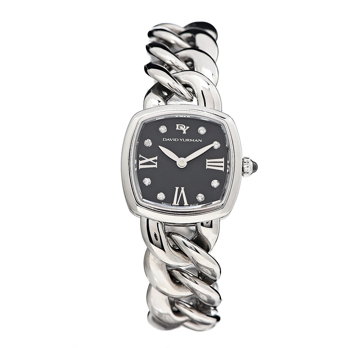 Stainless Steel Diamond 23mm Albion Quartz Watch Black