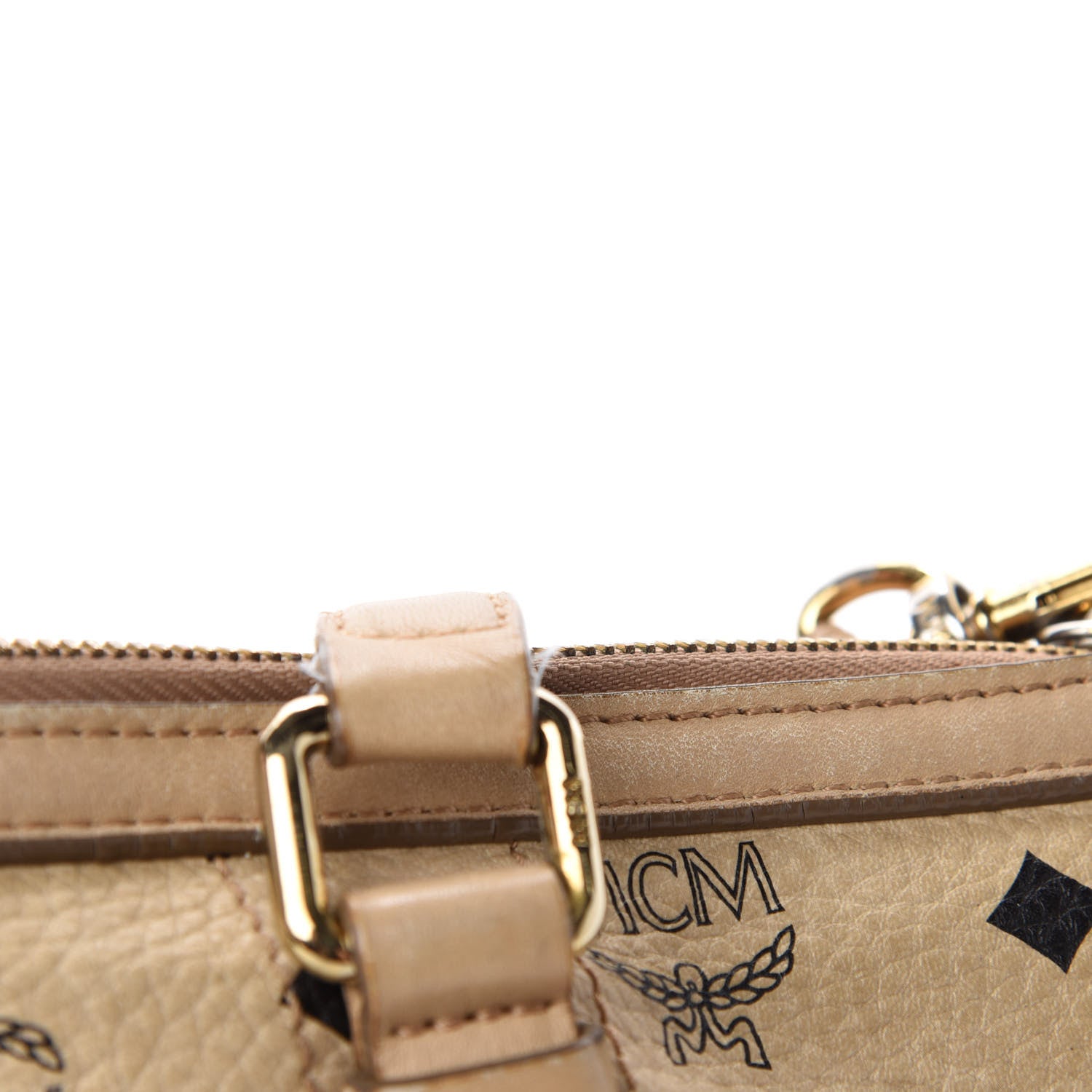 MCM Visetos Medium Essentials Shopper Tote Beige 10 of 16