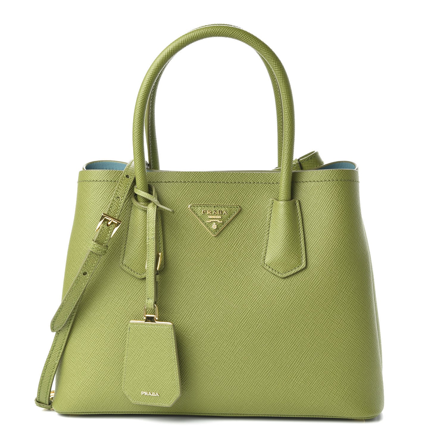 Saffiano Cuir Small Double Bag Edera Anice