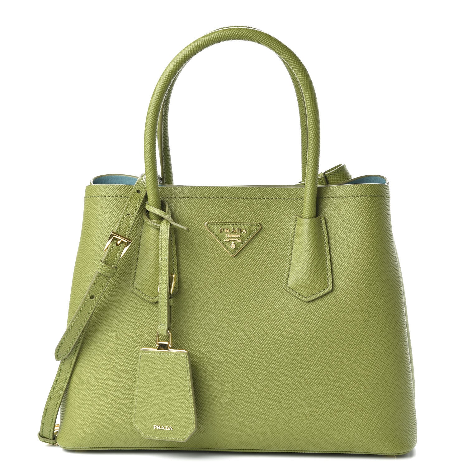 Prada Saffiano Cuir Small Double Bag Edera Anice 1 of 10