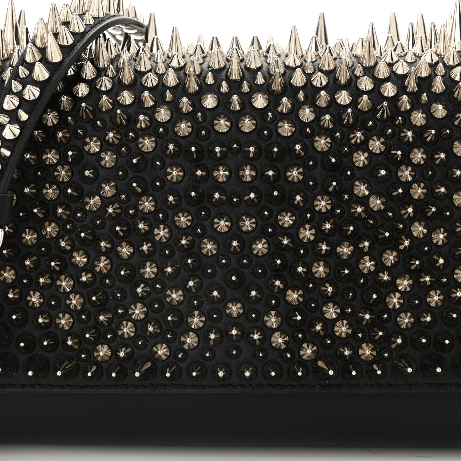 Christian Louboutin Calfskin Spikes Paloma Clutch Black 8 of 11