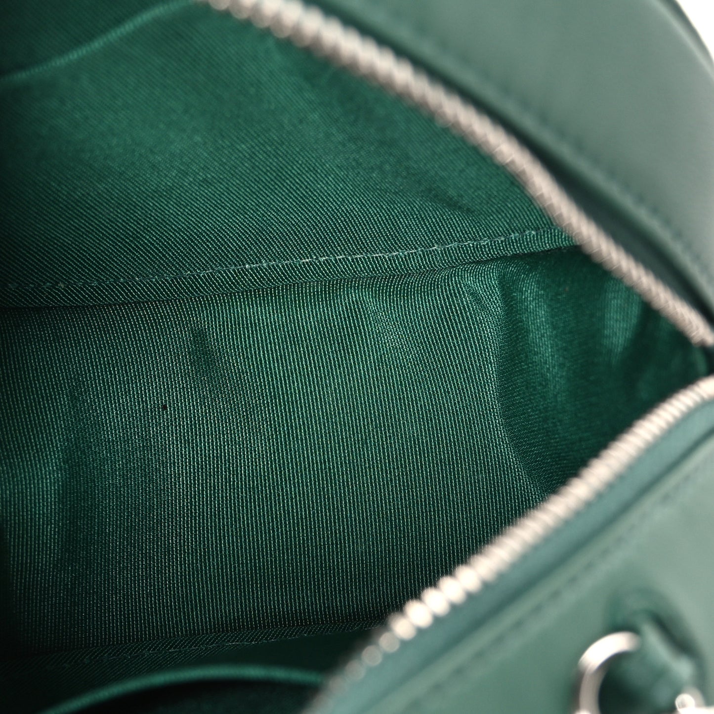 Lambskin Quilted Round Clutch With Chain Green