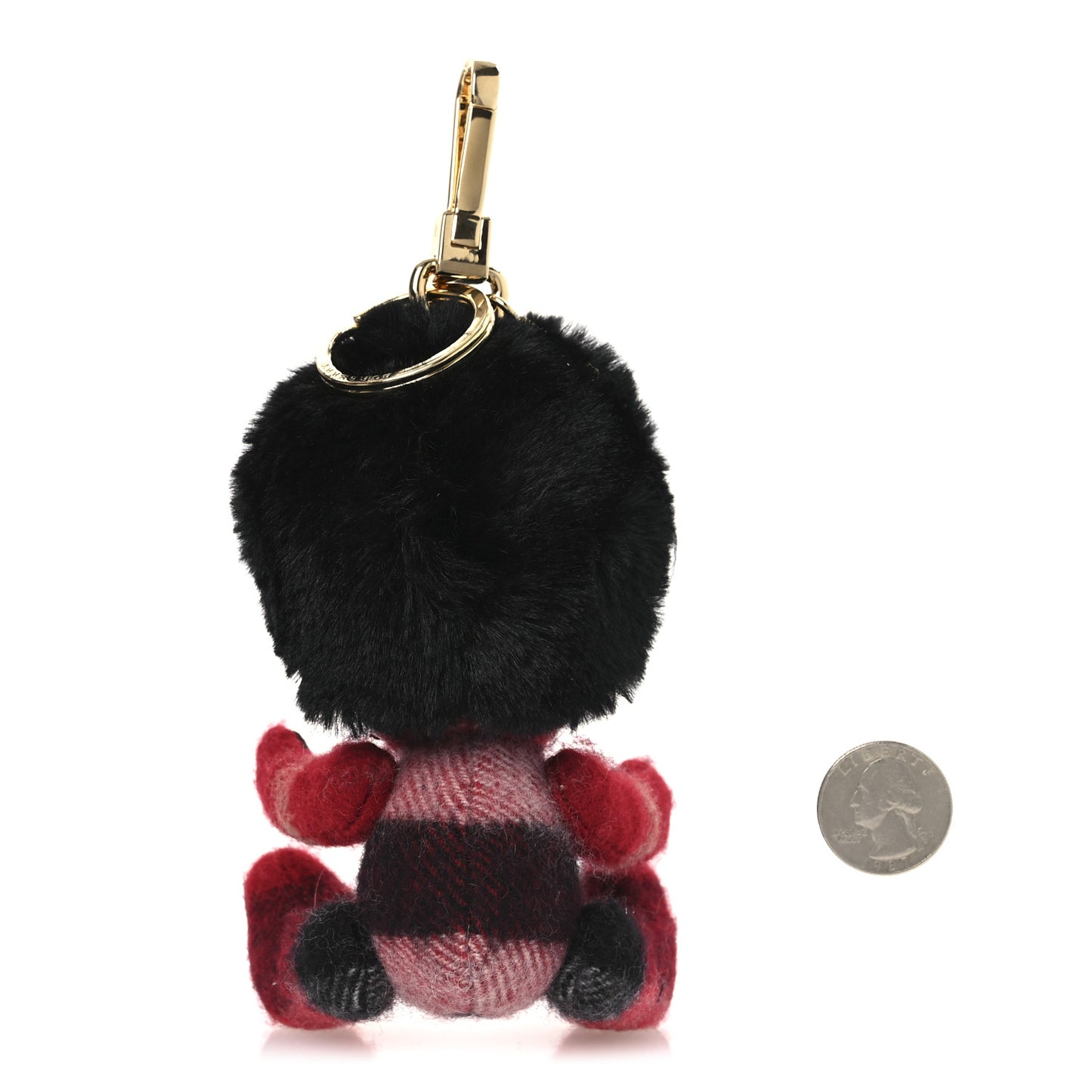 Cashmere Check Busby Thomas Bear Keychain Charm Parade Red