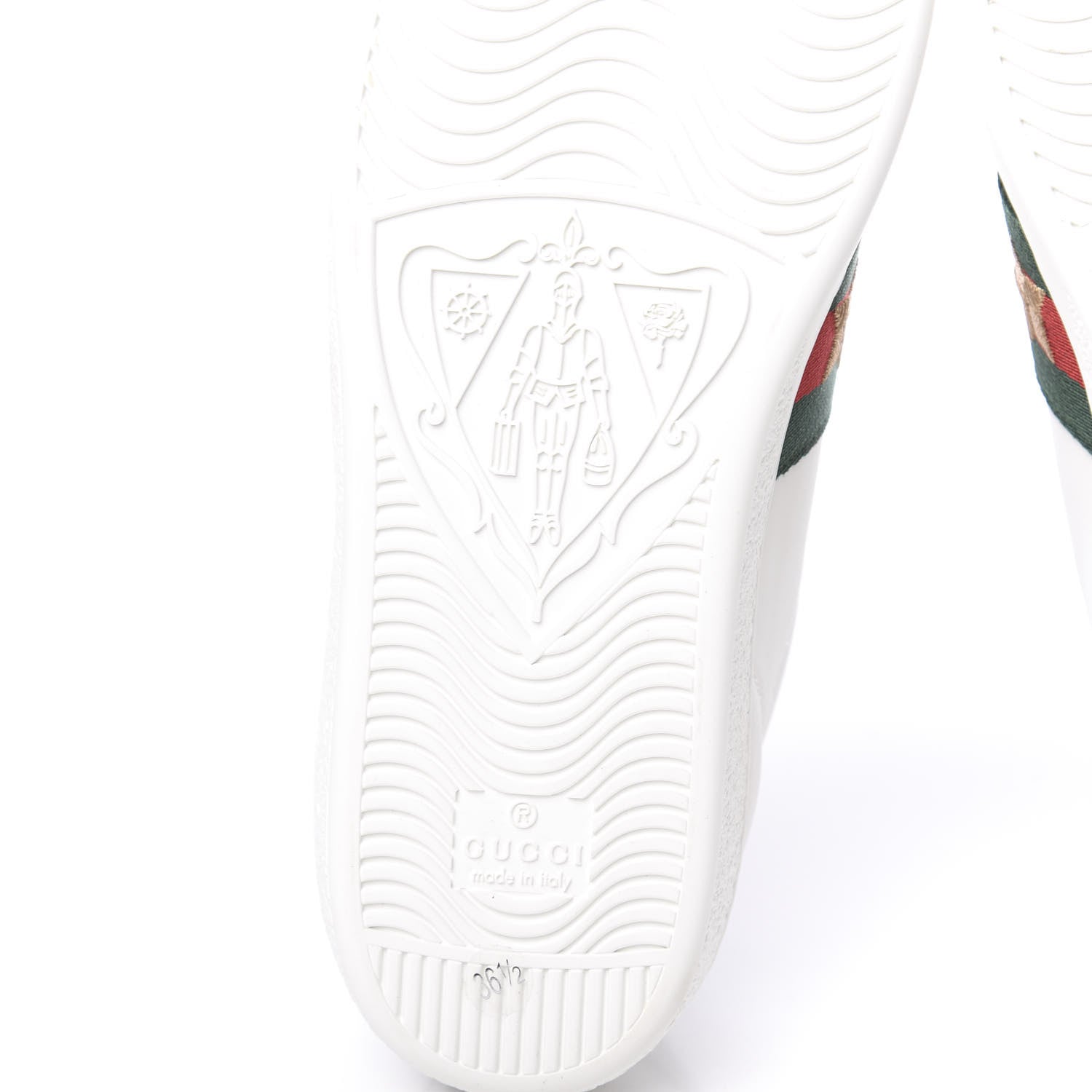 Gucci Calfskin Ayers Web Pineapple Ladybug Embroidered Womens Ace Sneakers 36.5 White 7 of 13