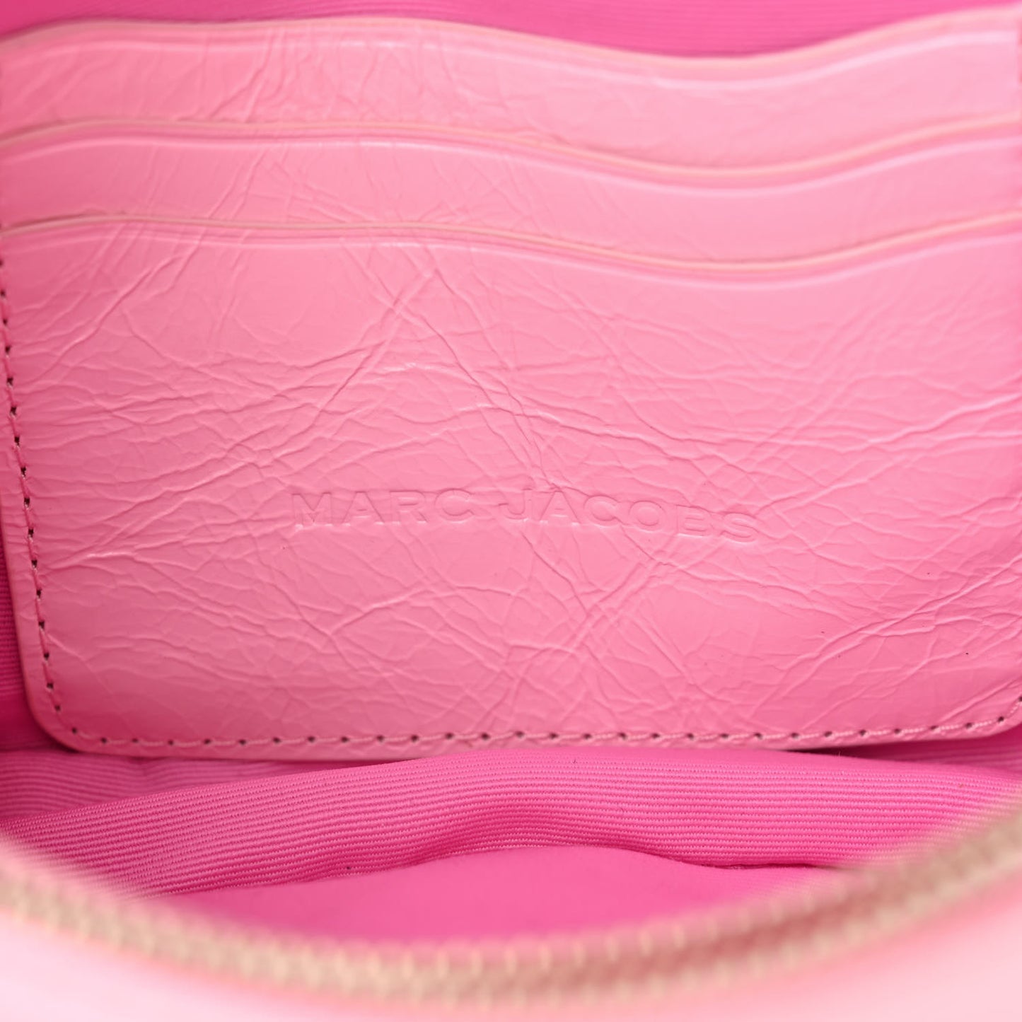 Shiny Crinkled Calfskin Mini J Pillow Bag Pink