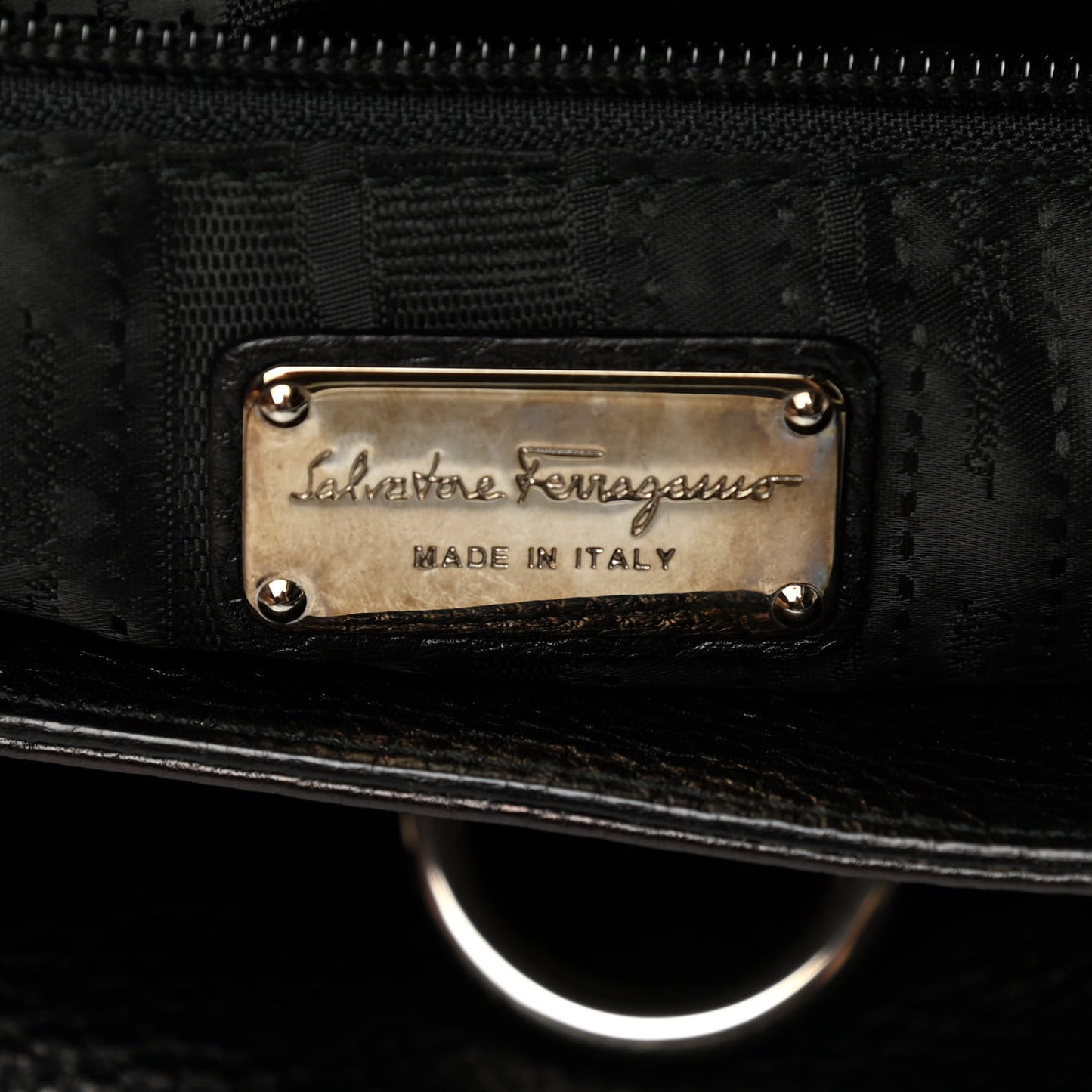Grained Calfskin Sofia Satchel Black