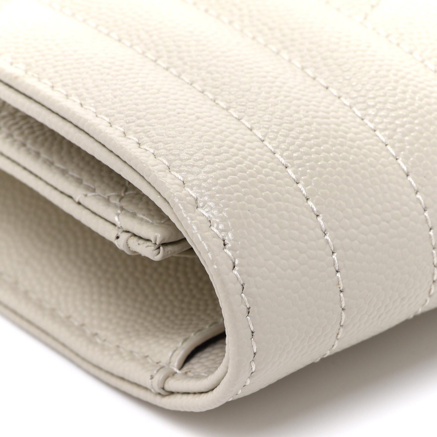Grain De Poudre Textured Mixed Matelasse Triquilt Monogram Clutch Blanc Vintage