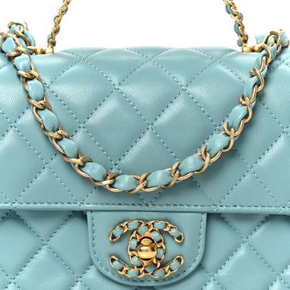 Chanel Lambskin Quilted Mini Strass On Top Flap Blue 9 of 11