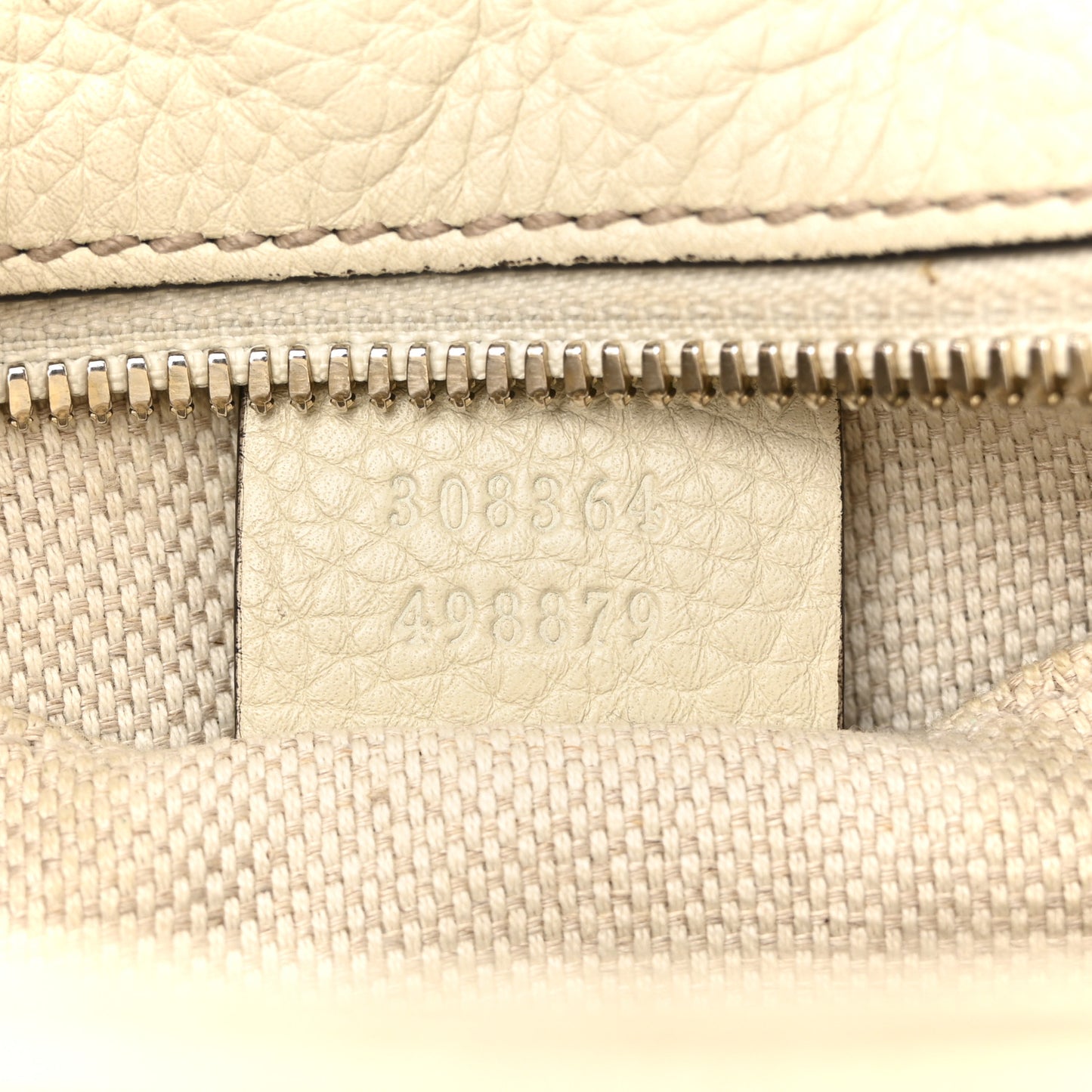 Pebbled Calfskin Small Soho Disco Bag Off White