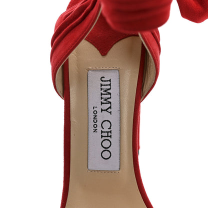 Jimmy Choo Soft Suede Kaytrin 120 Platform Sandals 36.5 Red 7 of 9