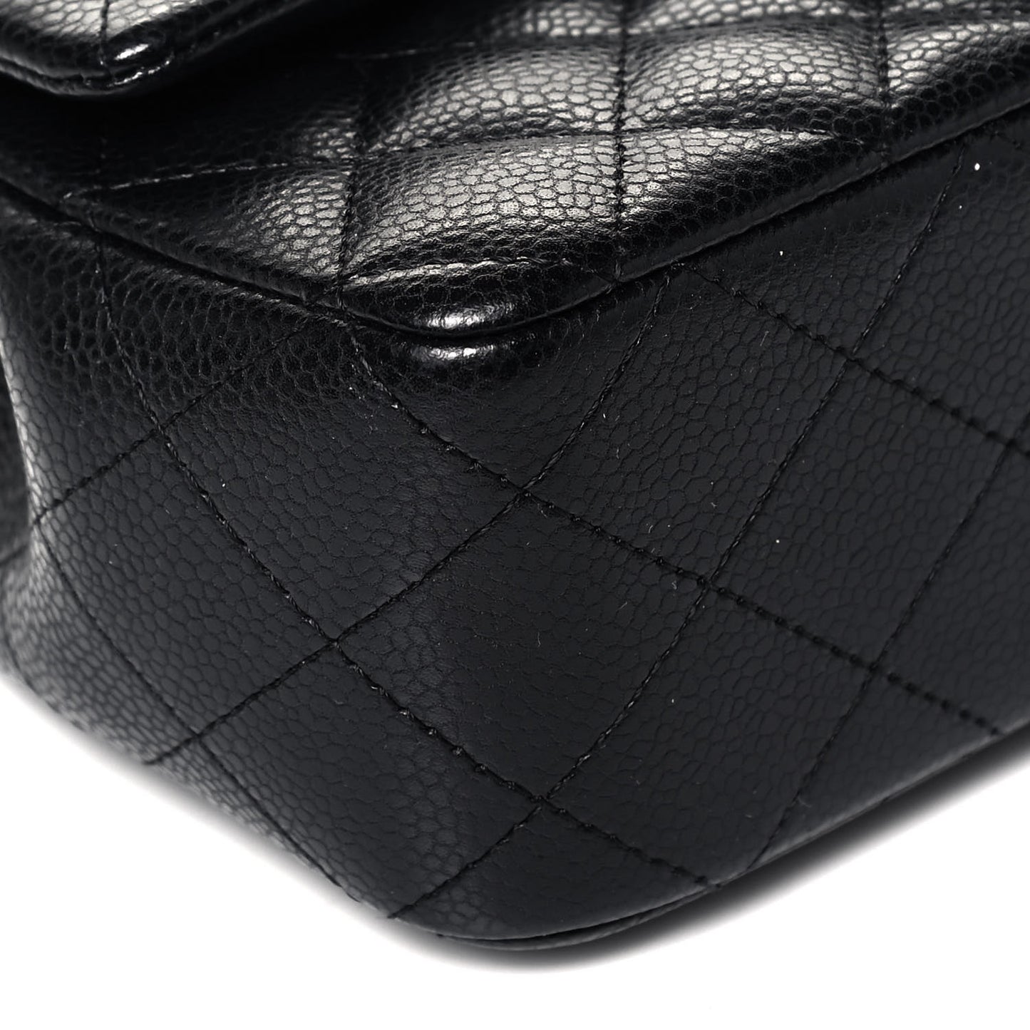Caviar Quilted Mini Rectangular Flap Black