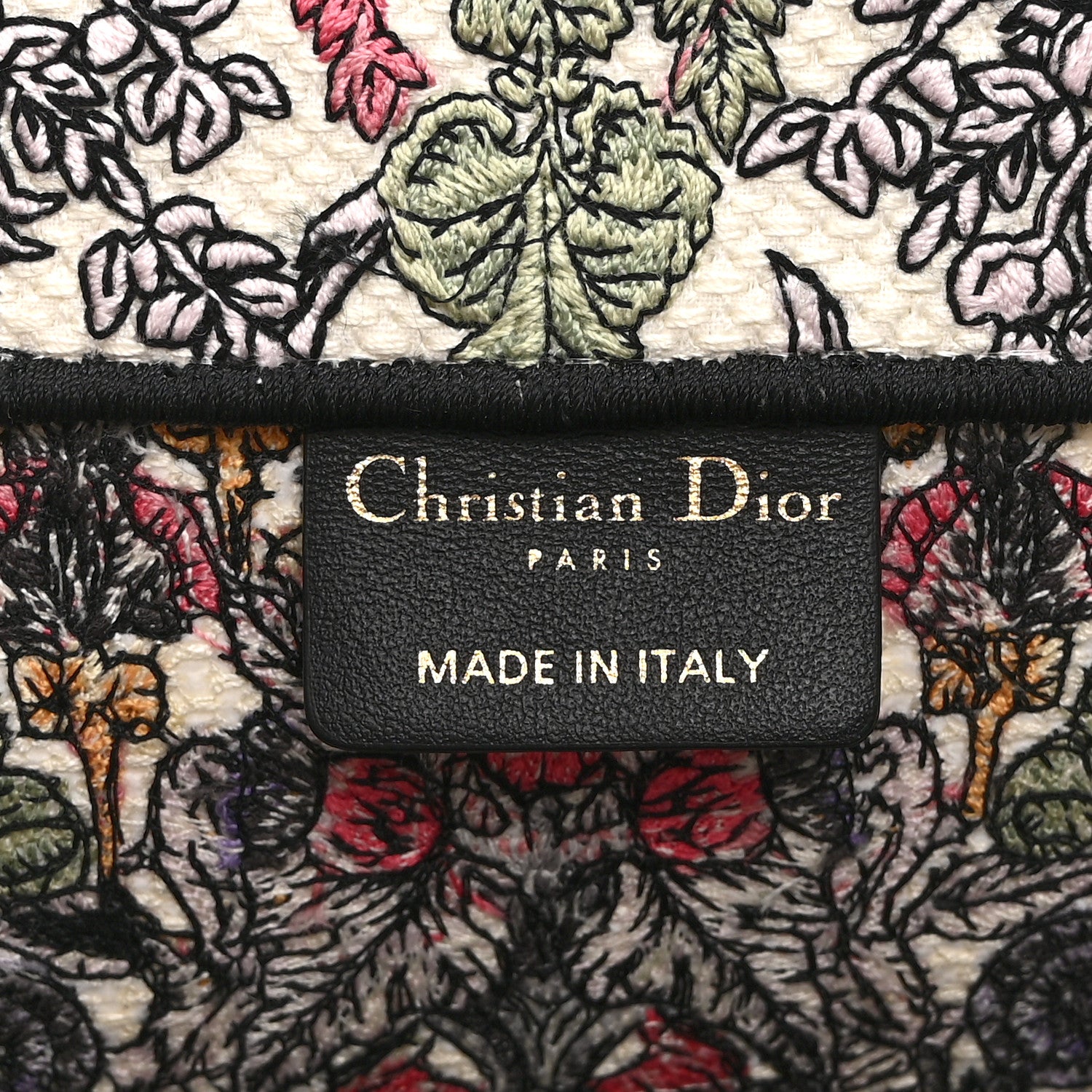 Christian Dior Canvas Embroidered Medium Book Tote White Multicolor 6 of 10