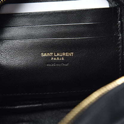Saint Laurent Canvas Calfskin Leopard Print Monogram Mini Lou Camera Bag Brown 6 of 9