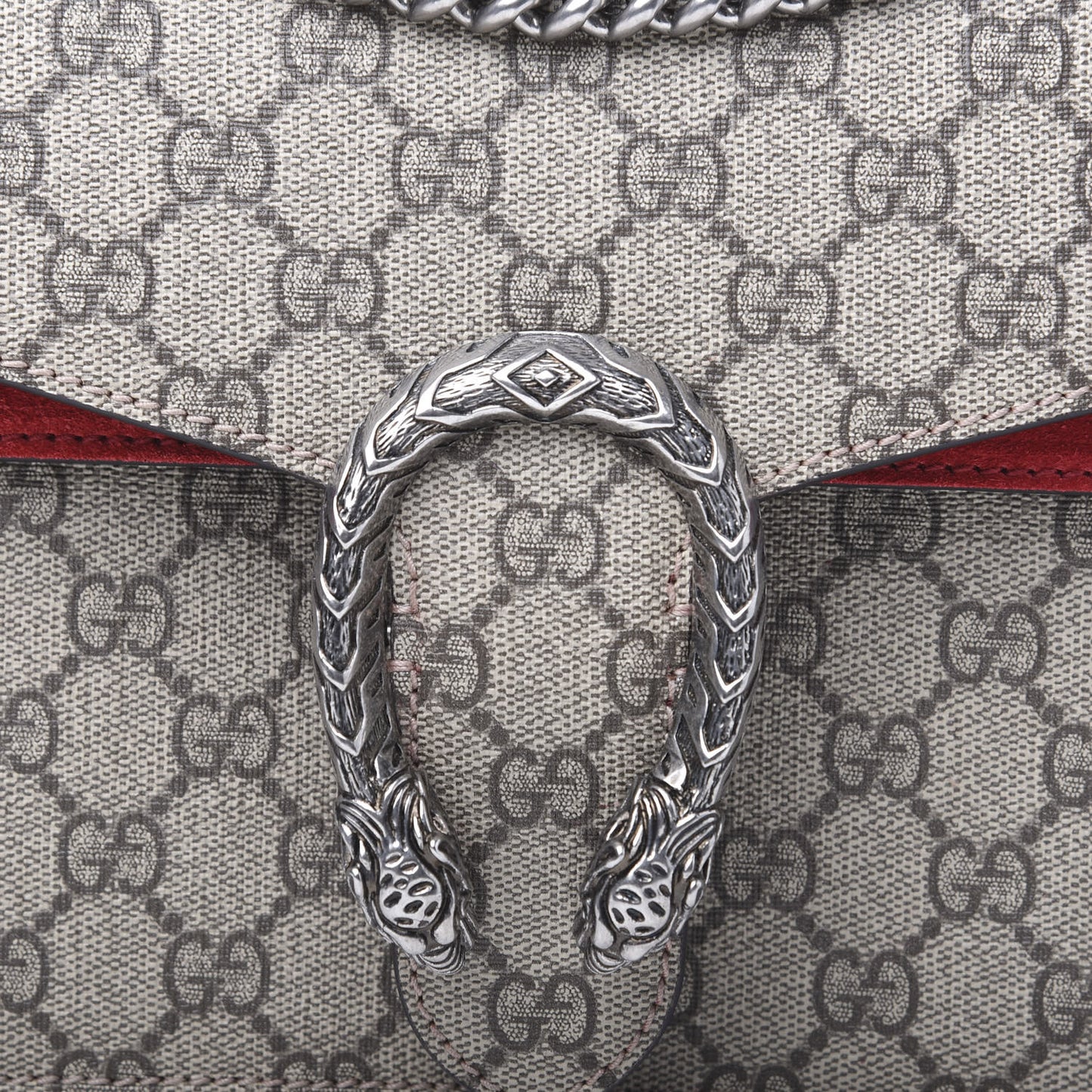 GG Supreme Monogram Small Dionysus Shoulder Bag Red