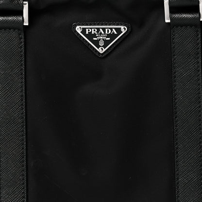 Prada Tessuto Nylon Saffiano Metal Triangle Logo Work Bag Black 14 of 15