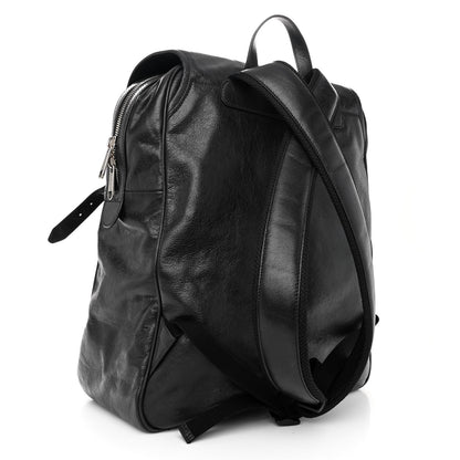 Gucci Fluffy Calfskin Mesh Nylon Medium Morpheus Double Buckle Backpack Black 3 of 9