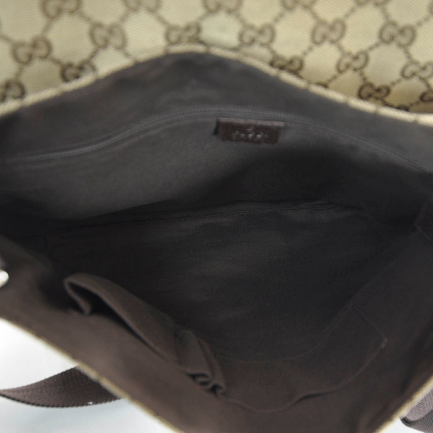 Gucci Monogram Small Flap Messenger Bag Beige Dark Brown 12 of 12
