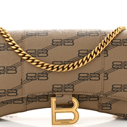 Balenciaga Coated Canvas BB Monogram Hourglass Chain Bag Beige Brown 7 of 11