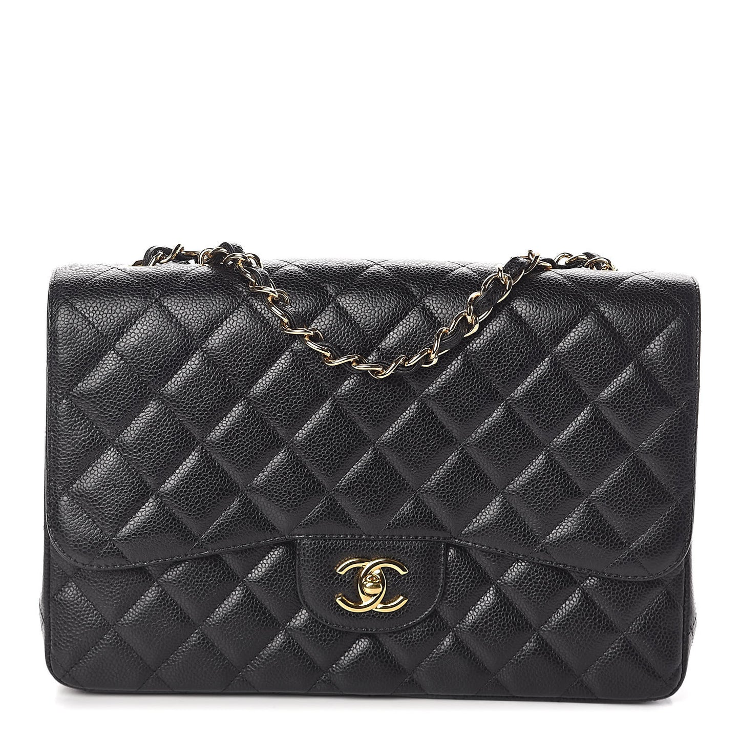 Caviar Quilted Jumbo Single Flap Black