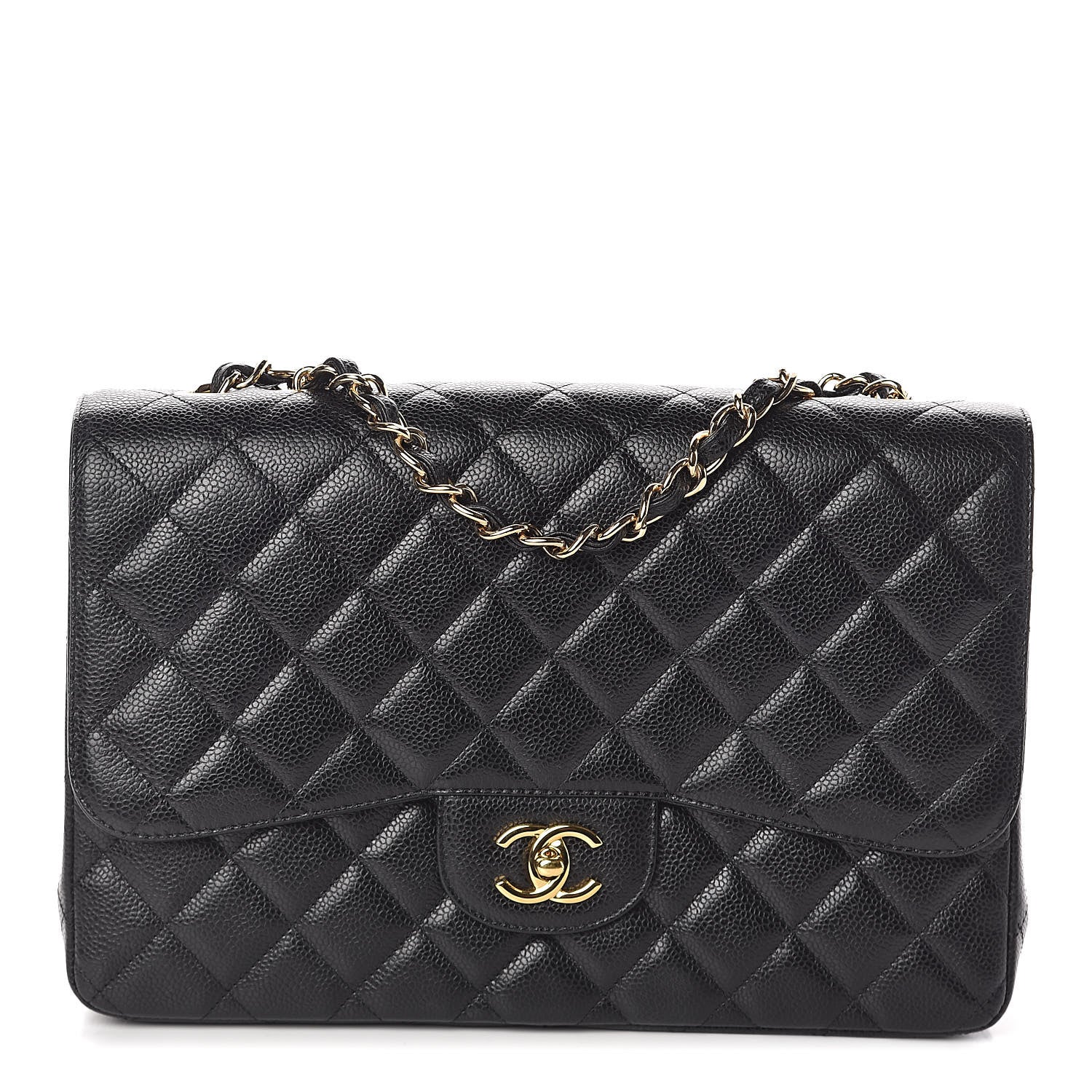 Chanel Caviar Quilted Jumbo Single Flap Black 1 of 12