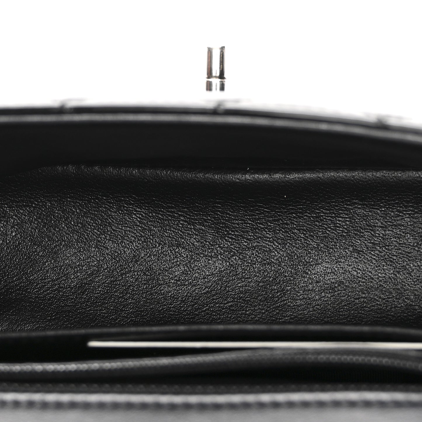Patent Calfskin Quilted Mini Rectangular Flap Black