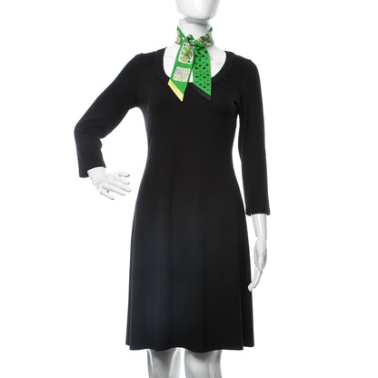 Hermes Silk Jeu de Cartes Twilly Vert Emeraude Black Jaune Soufre 2 of 9