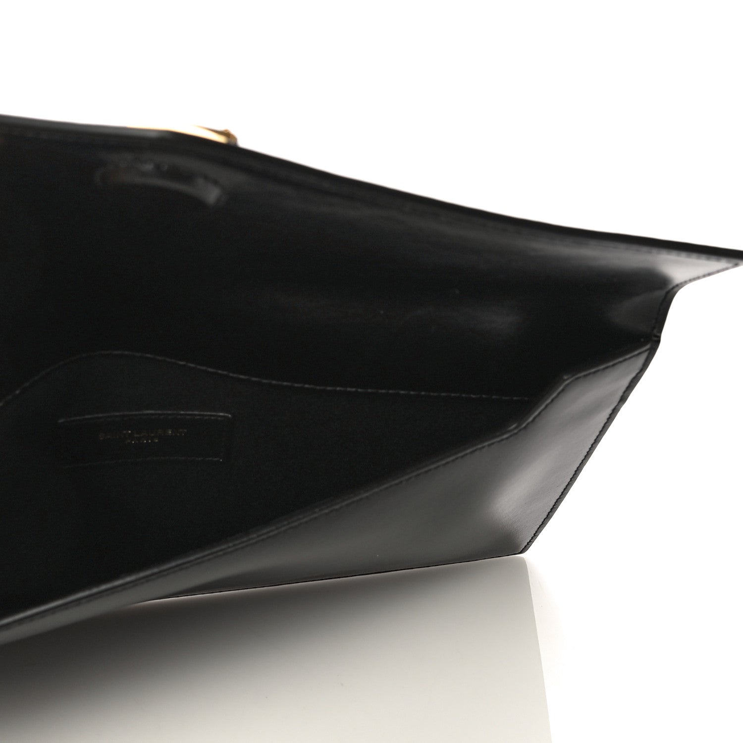 Saint Laurent Smooth Shiny Calfskin Monogram Uptown Pouch Black 6 of 11