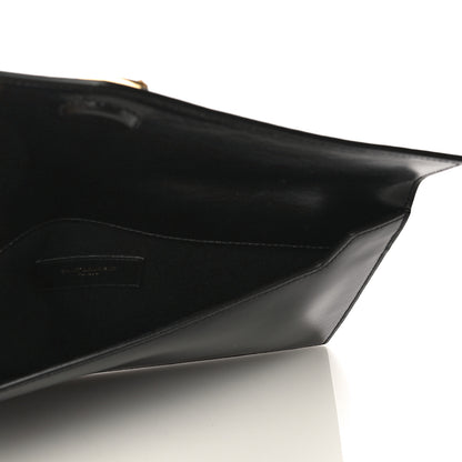 Saint Laurent Smooth Shiny Calfskin Monogram Uptown Pouch Black 6 of 11