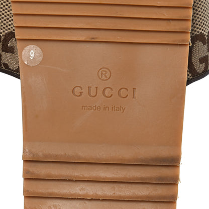 Gucci Monogram Jumbo GG Mens Slide Sandals 9 Camel Ebony 6 of 15