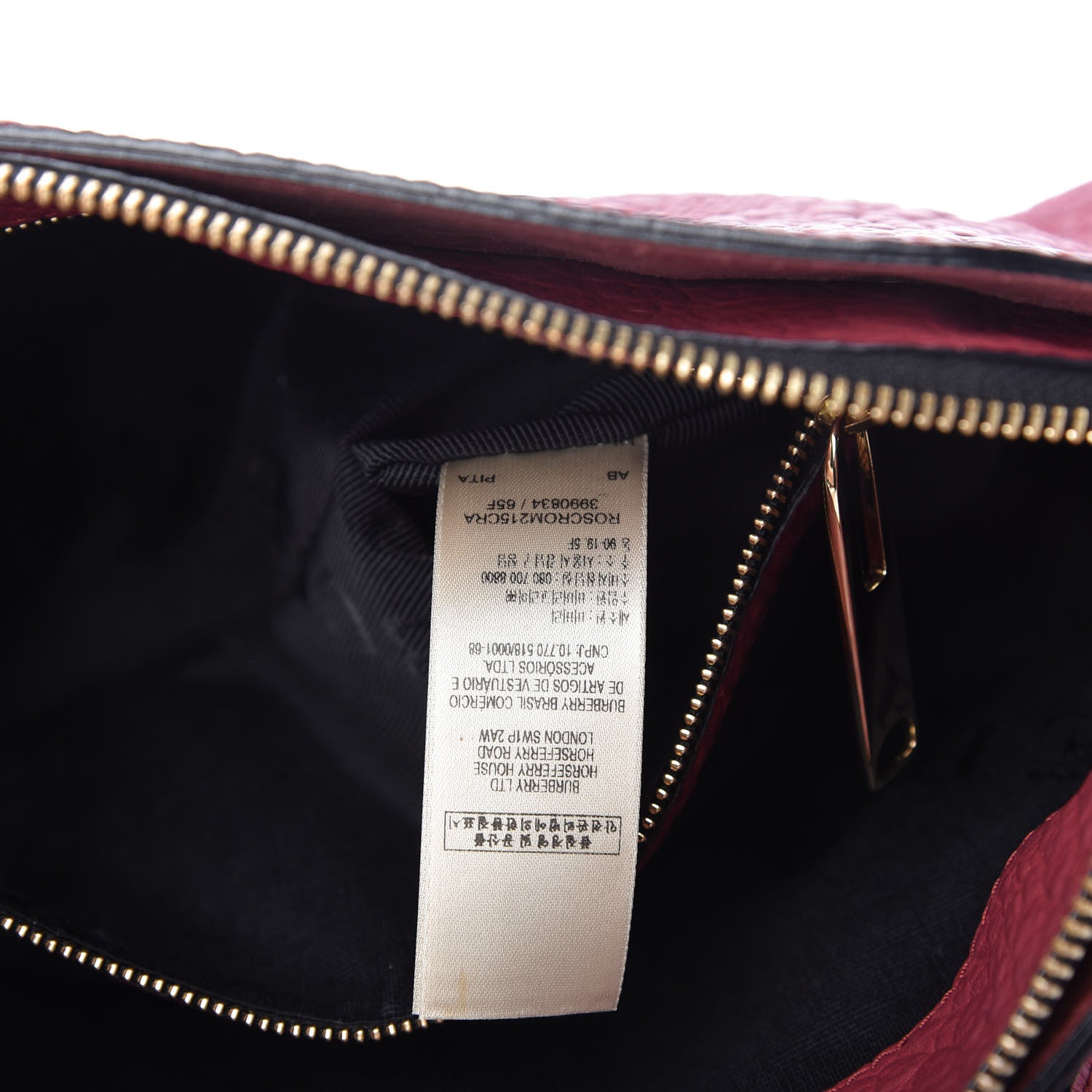 Burberry Signature Grain Calfskin Check Embossed Small Chichester Crossbody Clutch Bag Dark Plum 9 of 10
