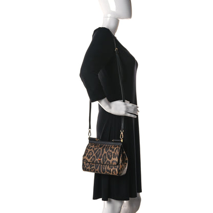 Dolce & Gabbana Dauphine Leopard Print Mini Miss Sicily Satchel Black 2 of 10