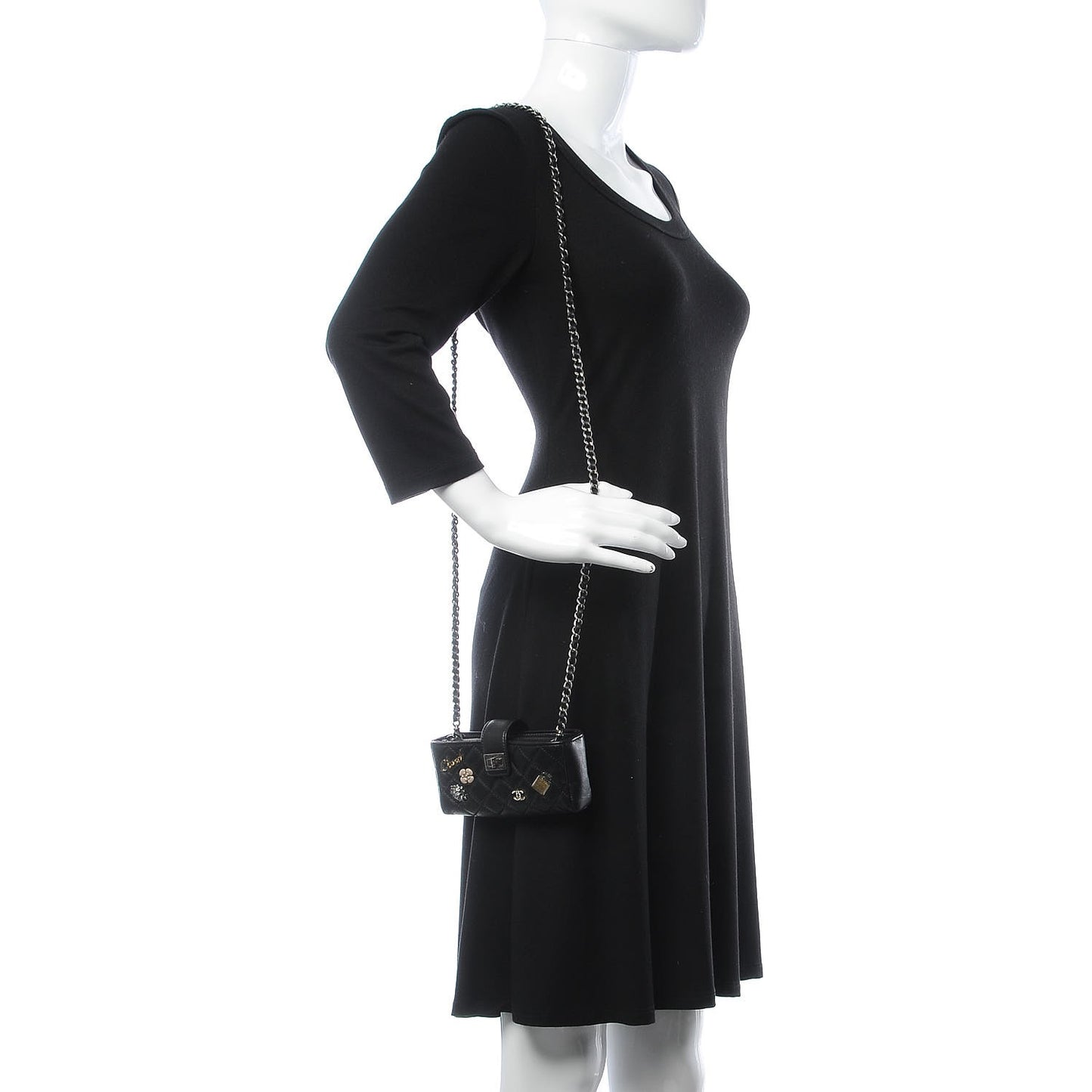 Aged Calfskin Lucky Charms 2.55 Reissue Mini Clutch With Chain Black