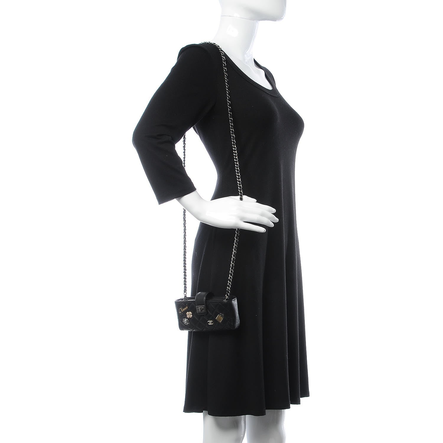 Chanel Aged Calfskin Lucky Charms 2.55 Reissue Mini Clutch With Chain Black 2 of 10