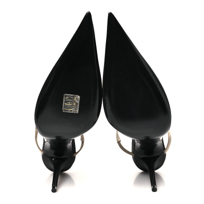 Saint Laurent Satin Nappa Killer 90mm Mules 38 Black Partridge Pink 6 of 9