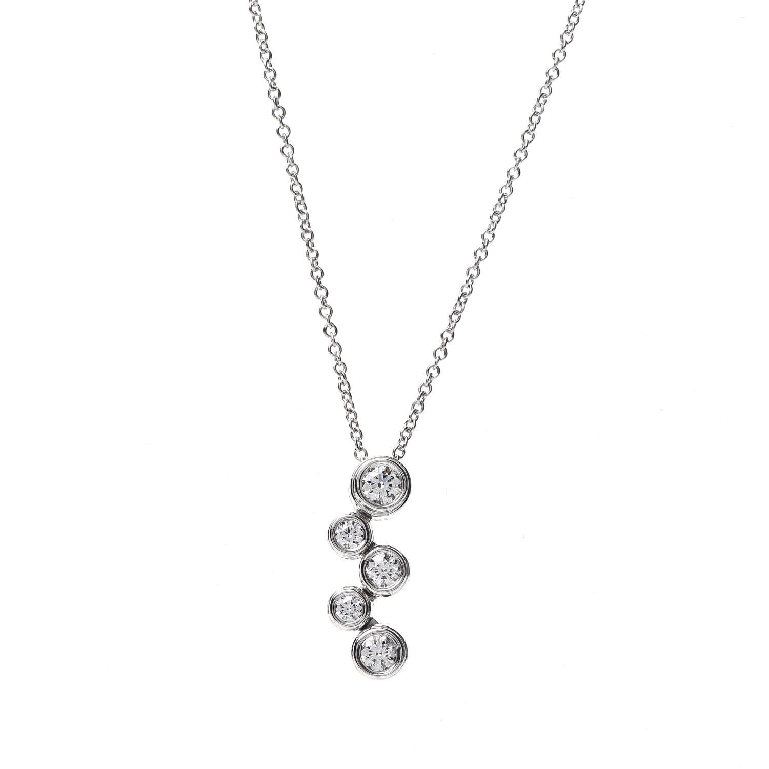 Tiffany Platinum Diamond Bubble Pendant Necklace 4 of 8