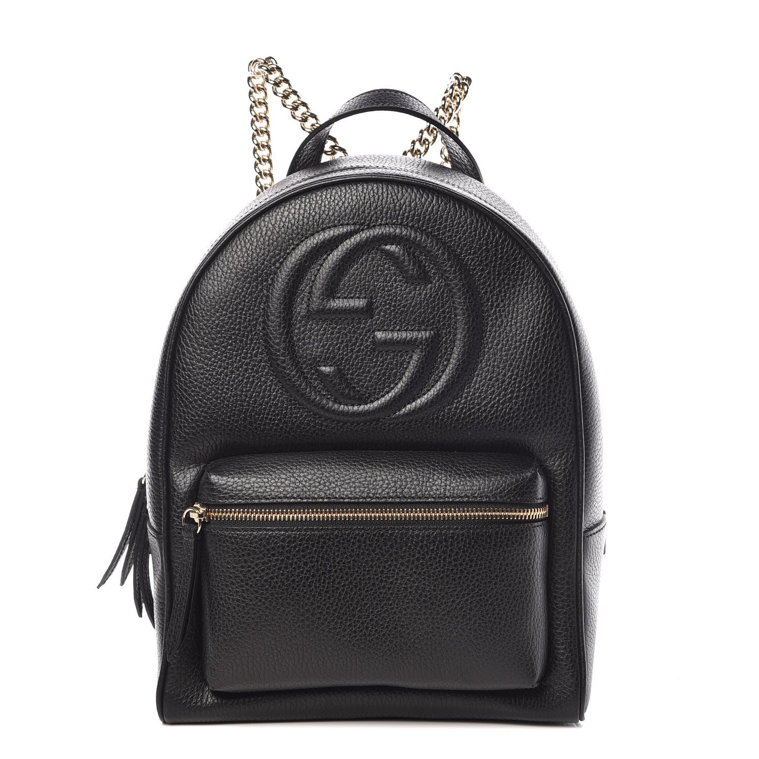 Gucci Pebbled Calfskin Soho Chain Backpack Black 1 of 9