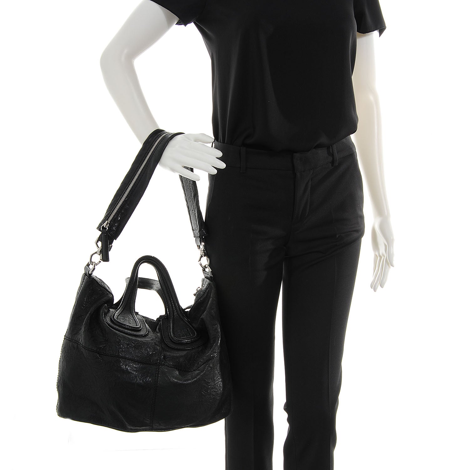 Givenchy Wrinkled Lambskin Medium Nightingale Black 2 of 6
