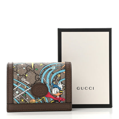 Gucci X DISNEY GG Supreme Monogram Donald Duck Interlocking G Card Case Beige Multicolor New Acero 8 of 8