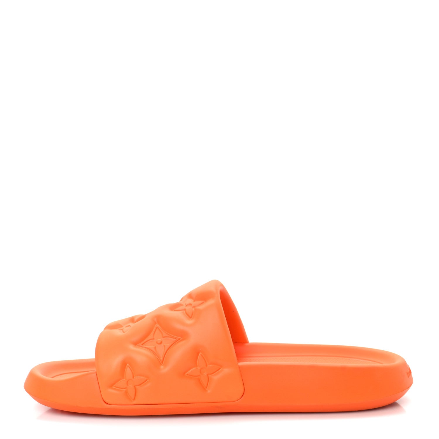 Louis Vuitton Rubber Embossed Monogram Mens Waterfront Mules 10 Orange 1 of 9
