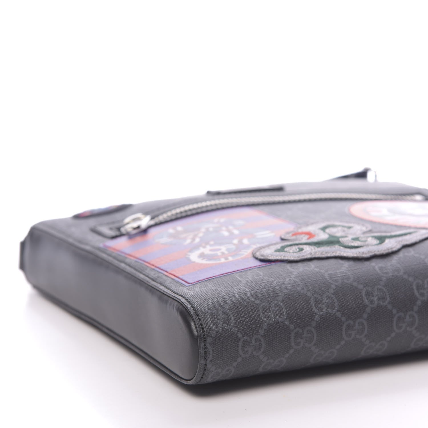Gucci GG Supreme Monogram Night Courrier Flat Messenger Bag Black Multicolor 8 of 10