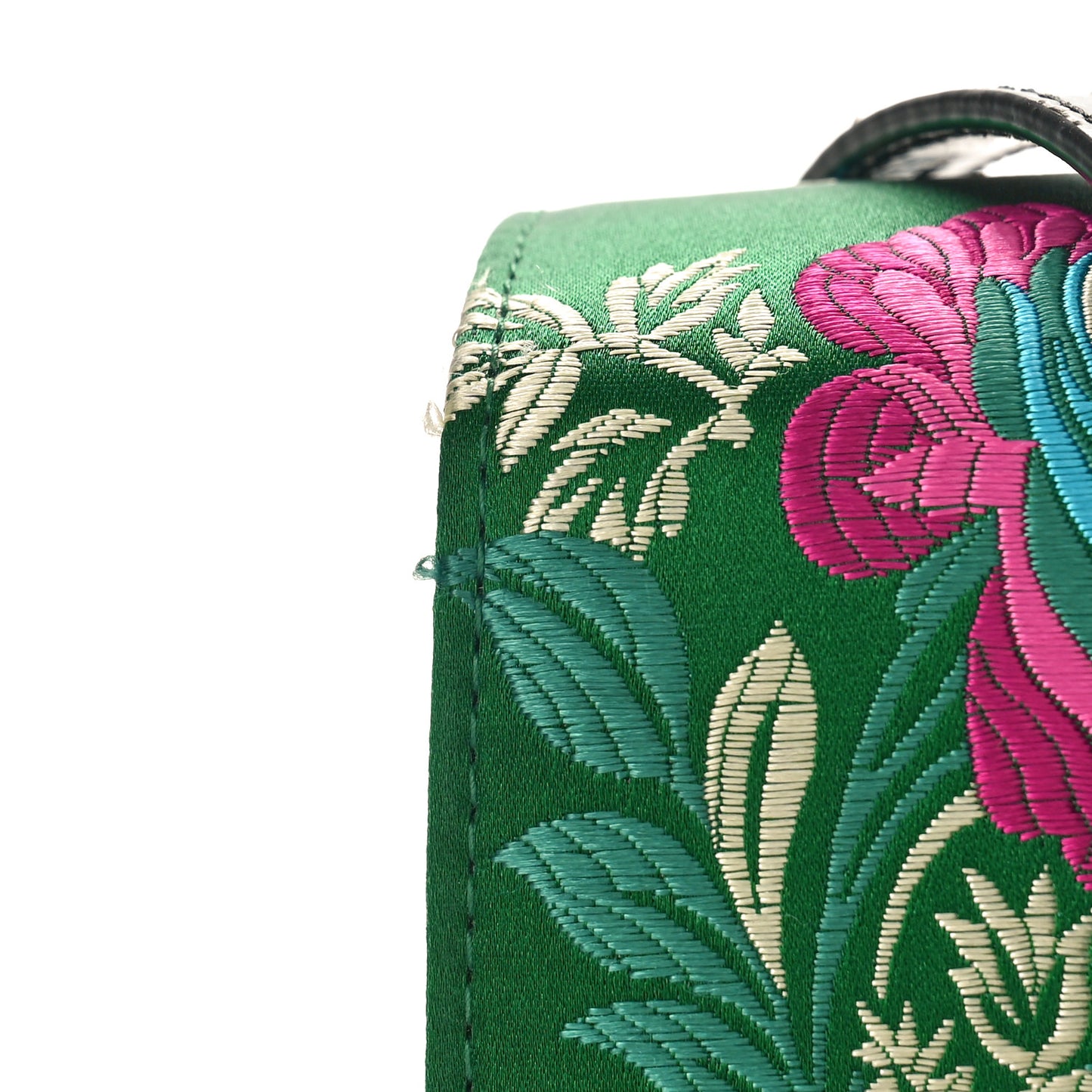 Jacquard Floral Medium Sylvie Top Handle Bag Green Multicolor Black