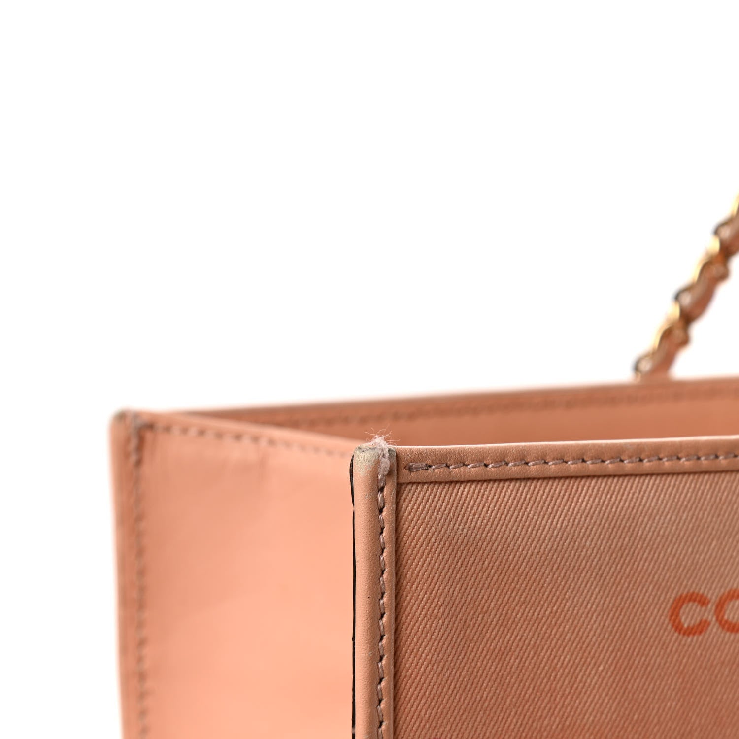 Chanel Canvas Printed Logo Tote Pink 5 of 7