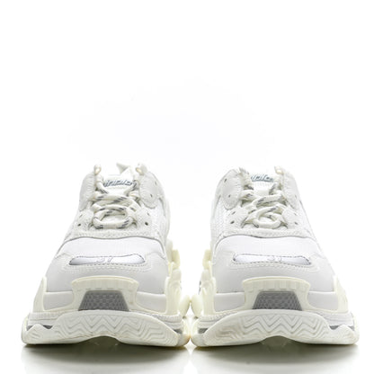 Balenciaga Fabric Mesh Bi-Color Womens Triple S Sneakers 37 White Metal Grey 2 of 11