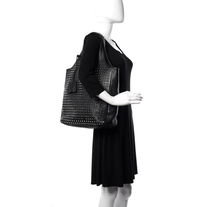 Burberry Brit Studded Calfskin Shopper Medium Black 2 of 12