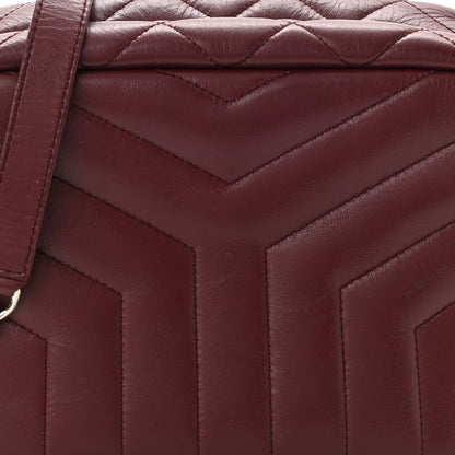 Saint Laurent Calfskin Y Quilted Monogram Small Loulou Bowling Bag Rouge Legion 8 of 10