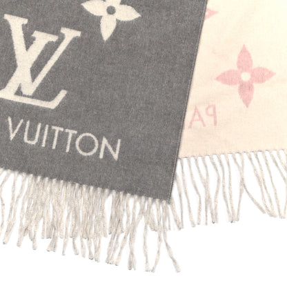 Louis Vuitton Cashmere Monogram Reykjavik Scarf Bleu Rose 3 of 4
