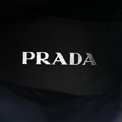 Prada Spazzolato Re-Nylon Metal Triangle Logo Womens 50mm Combat Boots 37 Blue 8 of 15