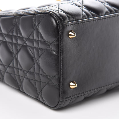Christian Dior Lambskin Cannage Medium Lady Dior Black 9 of 11